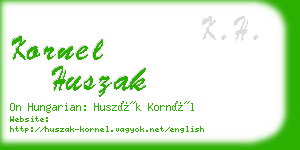 kornel huszak business card